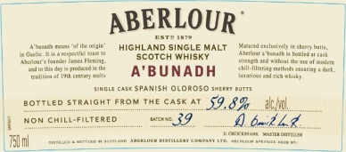 Aberlour A'Bunadh No Age Statement
